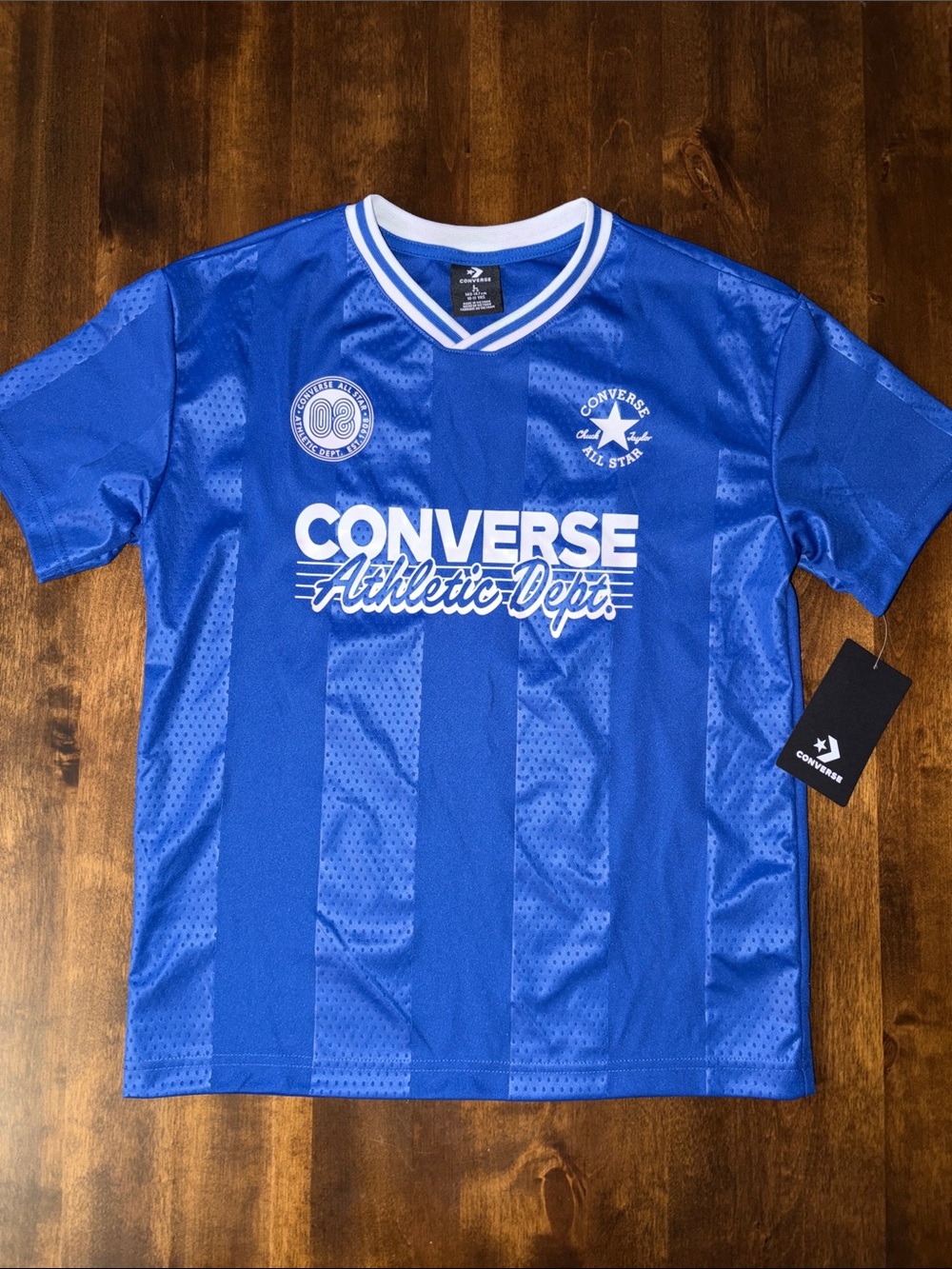 Converse Boy’s Royal Blue Athletic Jersey with White Logo Soccer NWT L